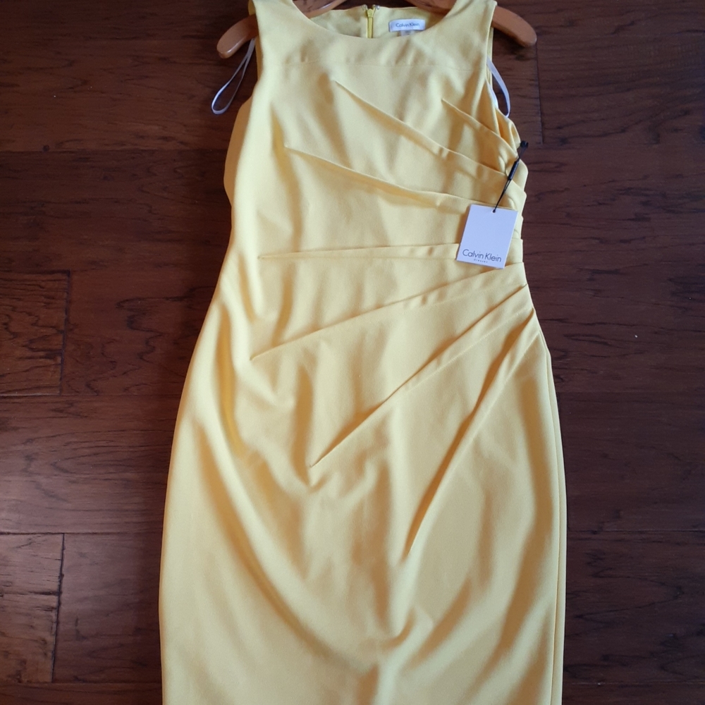 Calvin Klein Yellow Midi Dress